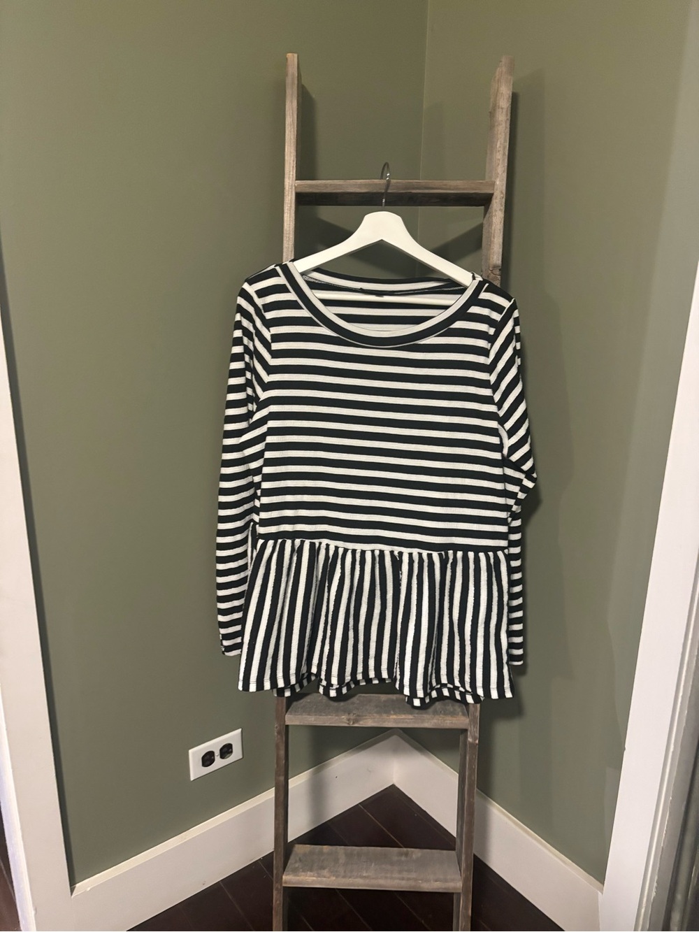 DG2 Striped Peplum Blouse